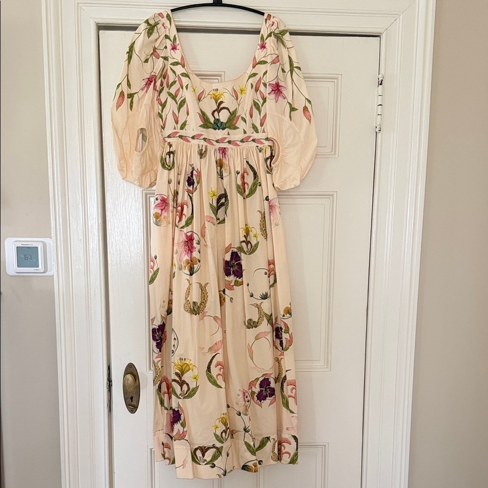 Agua by Agua Bendita Floral Maxi Dress - Cream and Pink